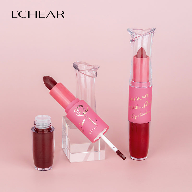 L'CHEAR GOLDEN ROSE 2IN1 LIPSTICK AND LIPGLOSS (12 SHADES)