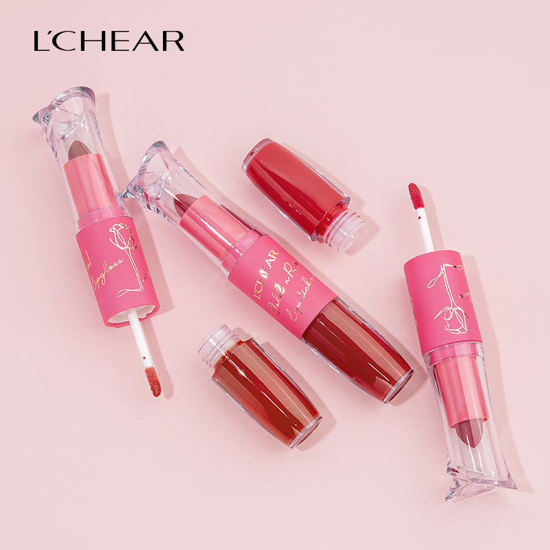 L'CHEAR GOLDEN ROSE 2IN1 LIPSTICK AND LIPGLOSS (12 SHADES)