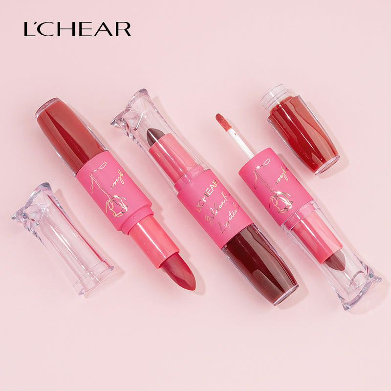 L'CHEAR GOLDEN ROSE 2IN1 LIPSTICK AND LIPGLOSS (12 SHADES)