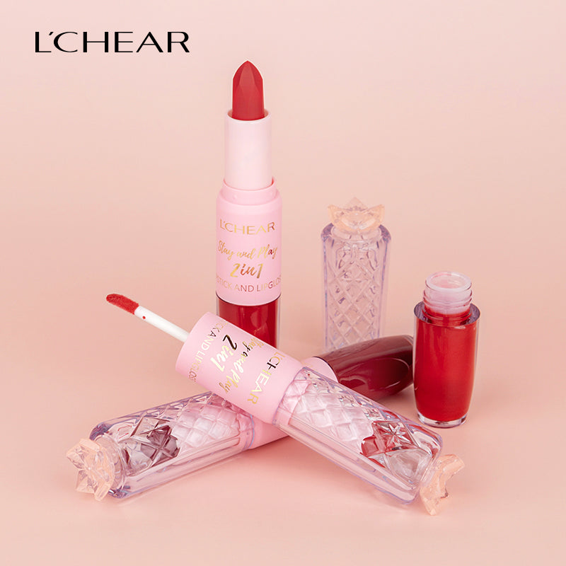 L'CHEAR STAY AND PLAY 2IN1 LIPSTICK AND LIPGLOSS (12 SHADES)