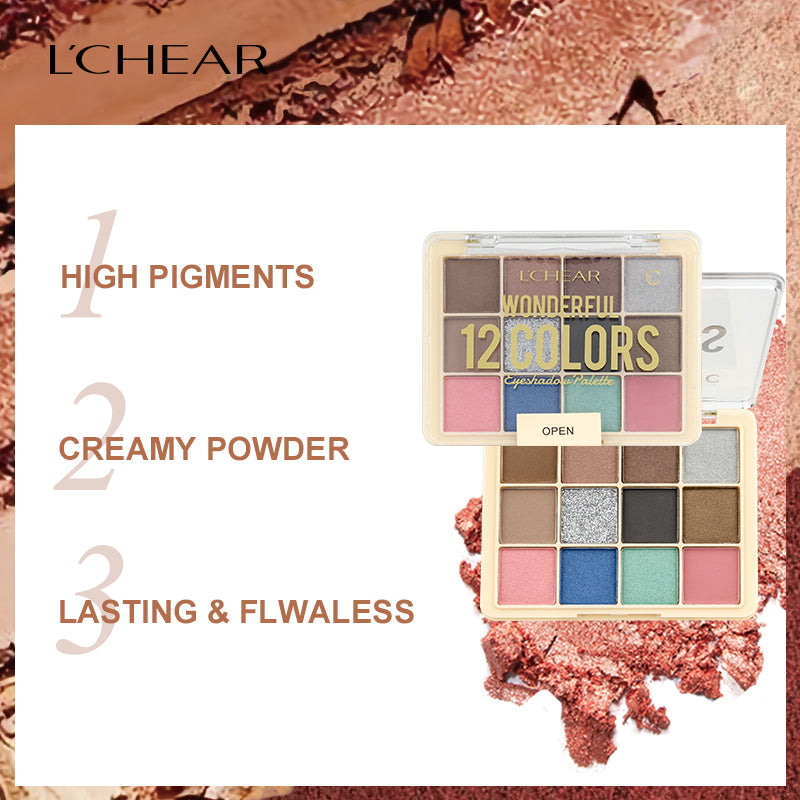 L'CHEAR WONDERFUL 12 COLORS EYESHADOW PALETTE